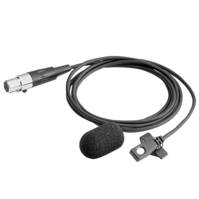Parallel Professional slimline electret omni lapel mic, comes with lapel clip, windsock and TA4F